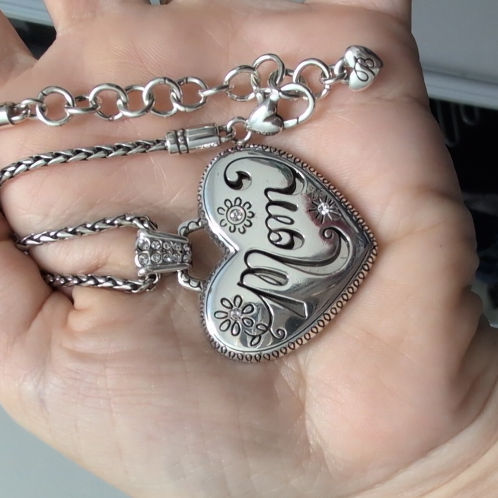 Brighton MOM Necklace Silver Heart